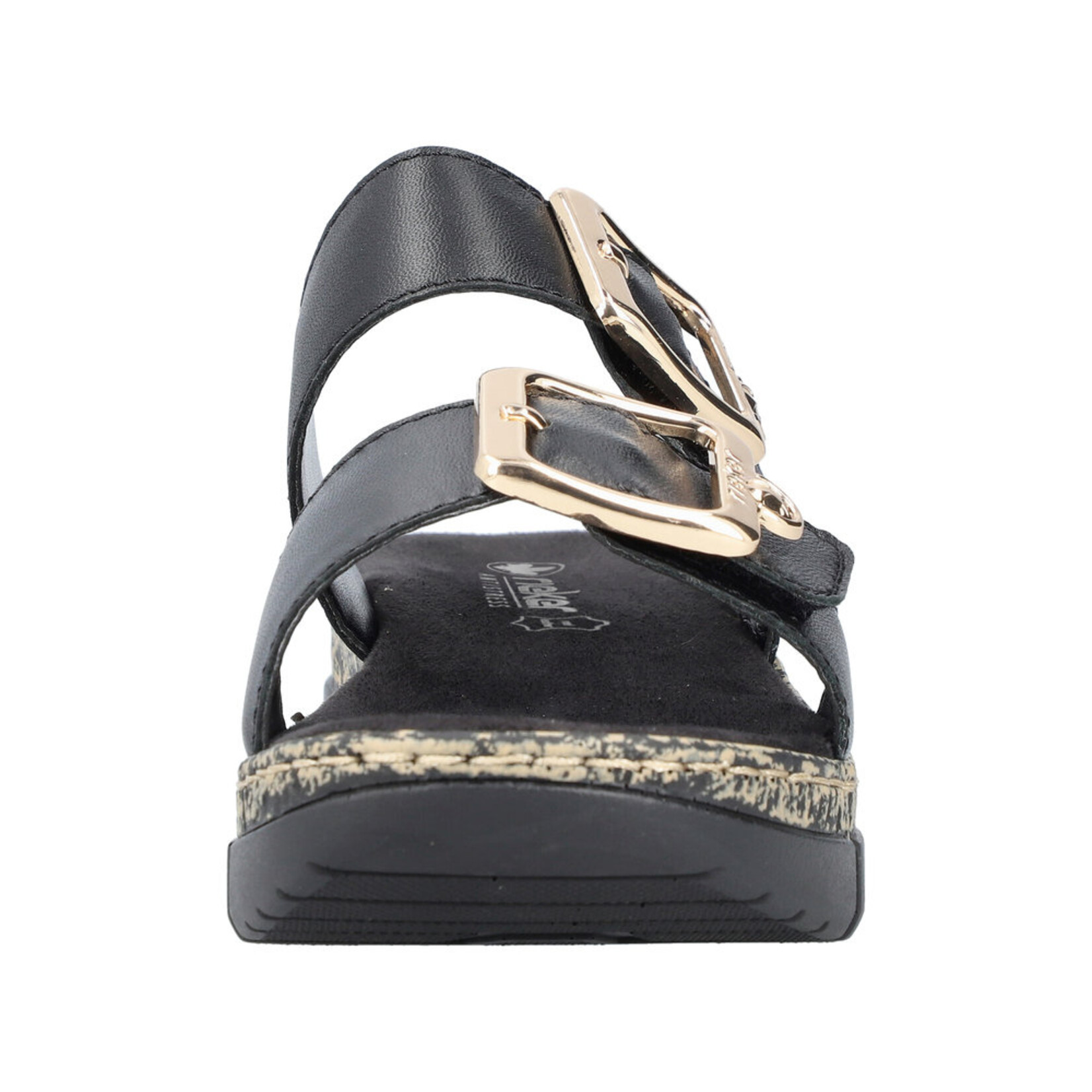 Rieker RIEKER V2372-00 Women's Velcro Slide (Big Buckle)