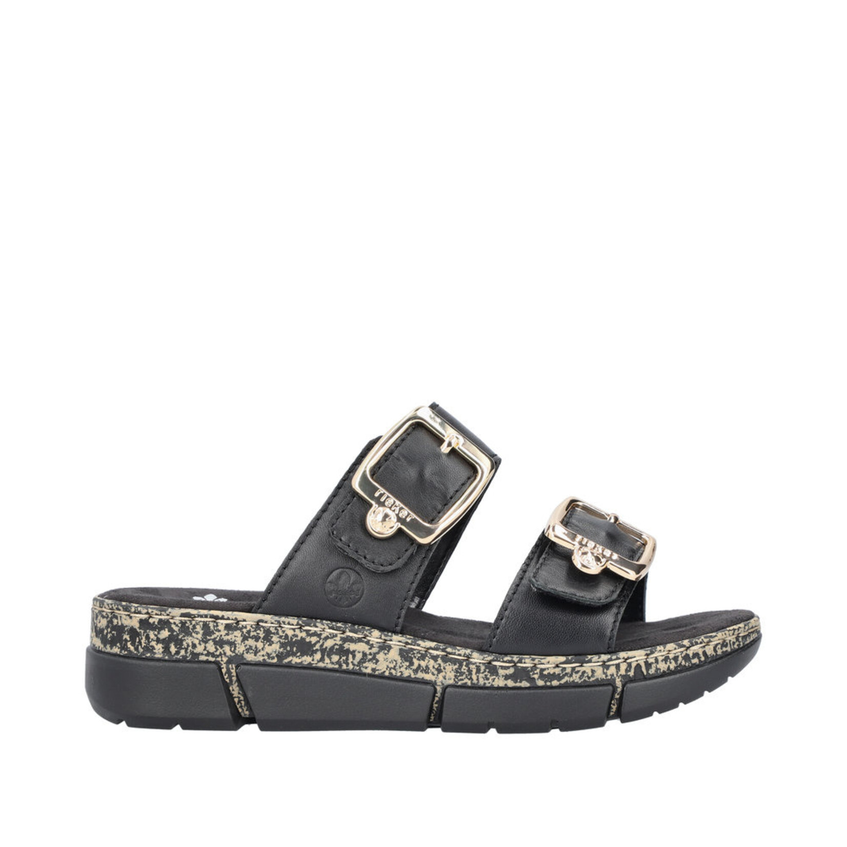Rieker RIEKER V2372-00 Women's Velcro Slide (Big Buckle)