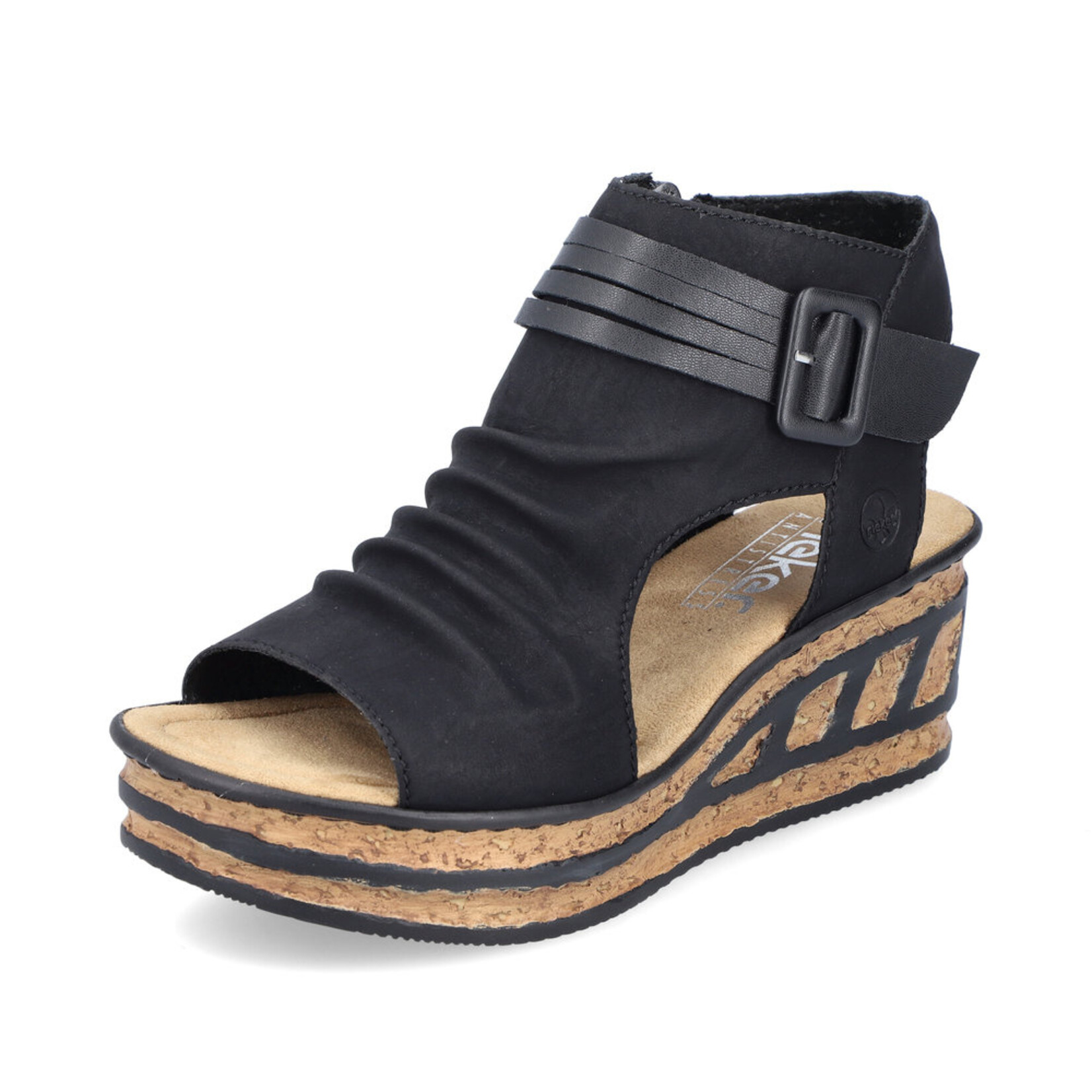 Rieker RIEKER 68191-00 Women's Wrapped Gladiator Wedge