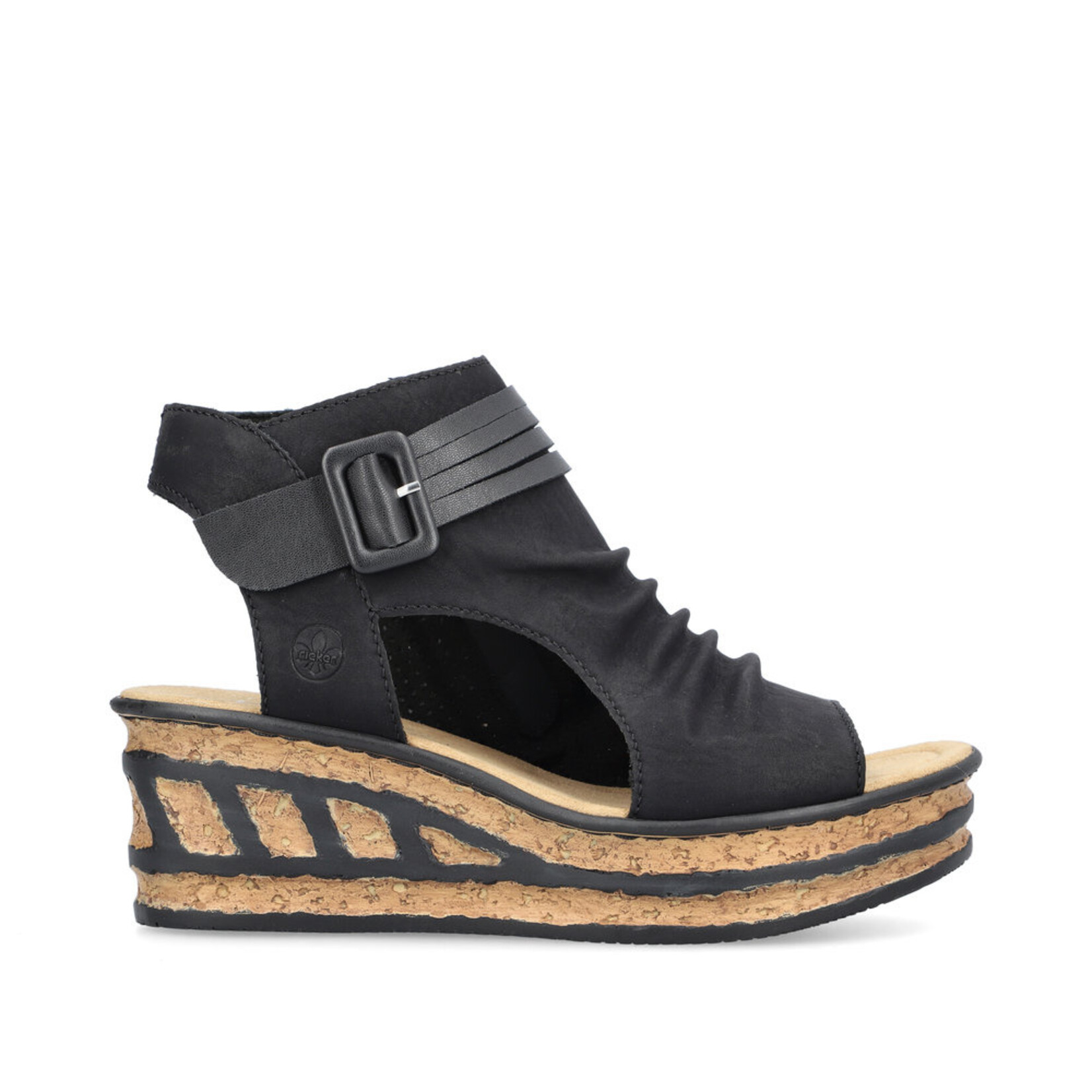 Rieker RIEKER 68191-00 Women's Wrapped Gladiator Wedge