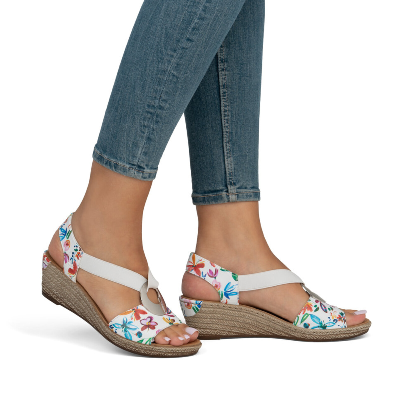 Rieker RIEKER 624H6-91 Wedge Sandal (Coin)