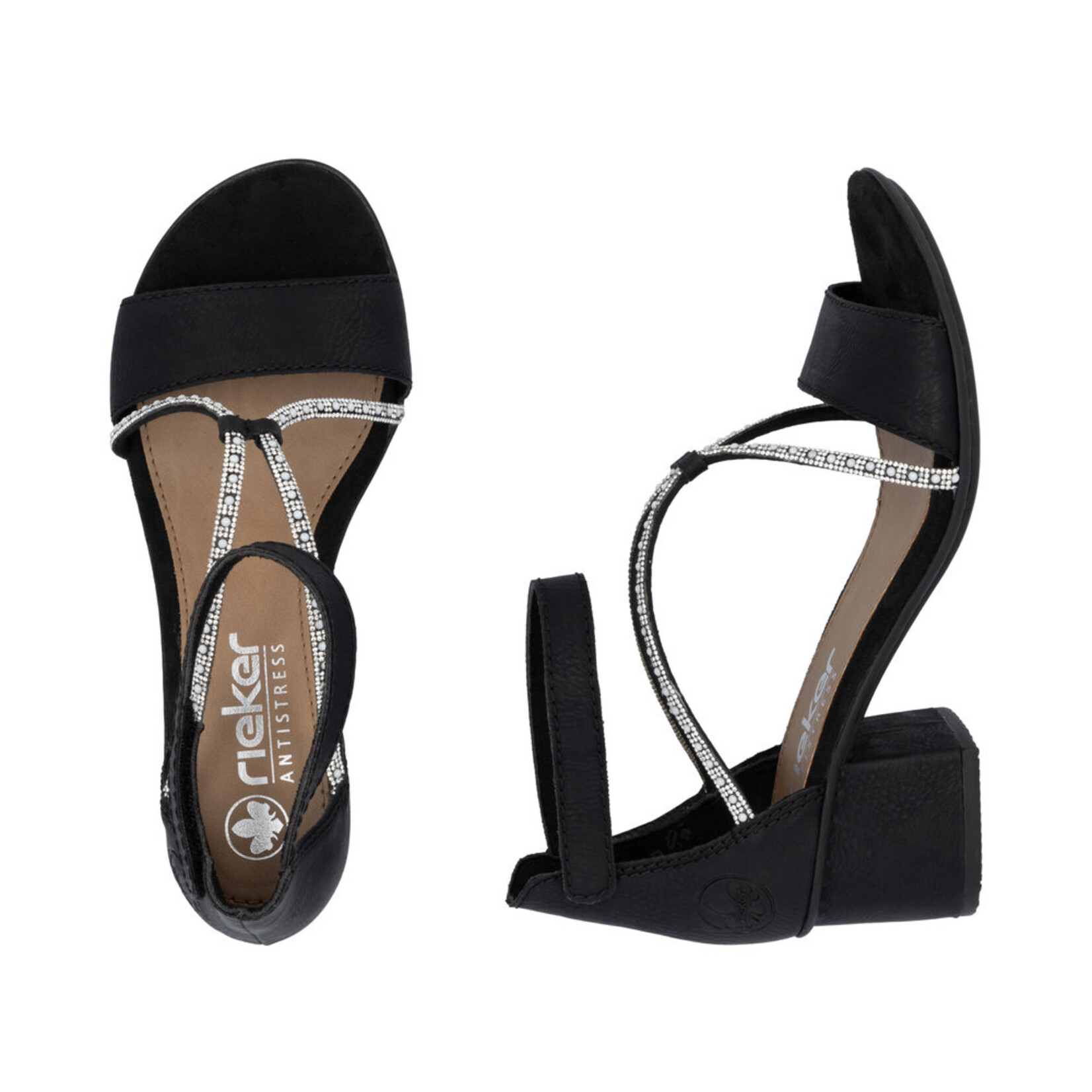 Rieker RIEKER 64654-00 Women's Strappy Low-Heel Sandal