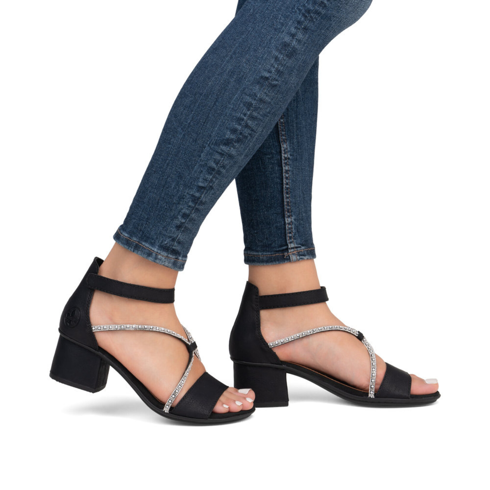 Rieker RIEKER 64654-00 Women's Strappy Low-Heel Sandal