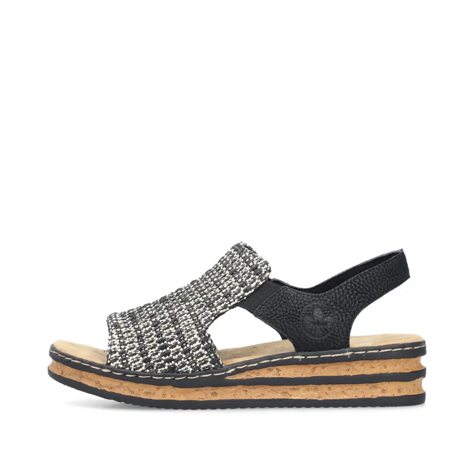 Rieker RIEKER 62971-00 Women's Woven Wrapped Sandal
