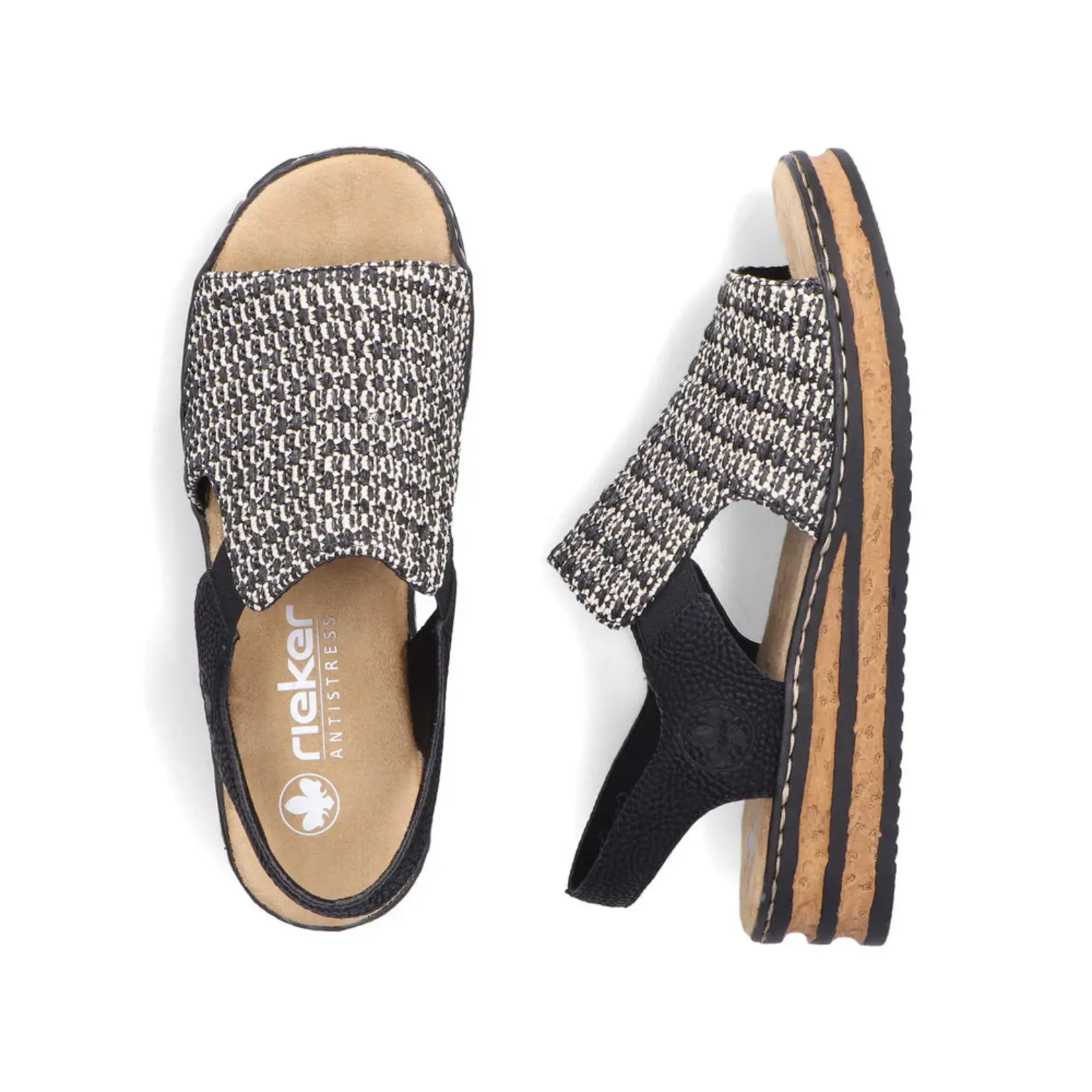 Rieker RIEKER 62971-00 Women's Woven Wrapped Sandal