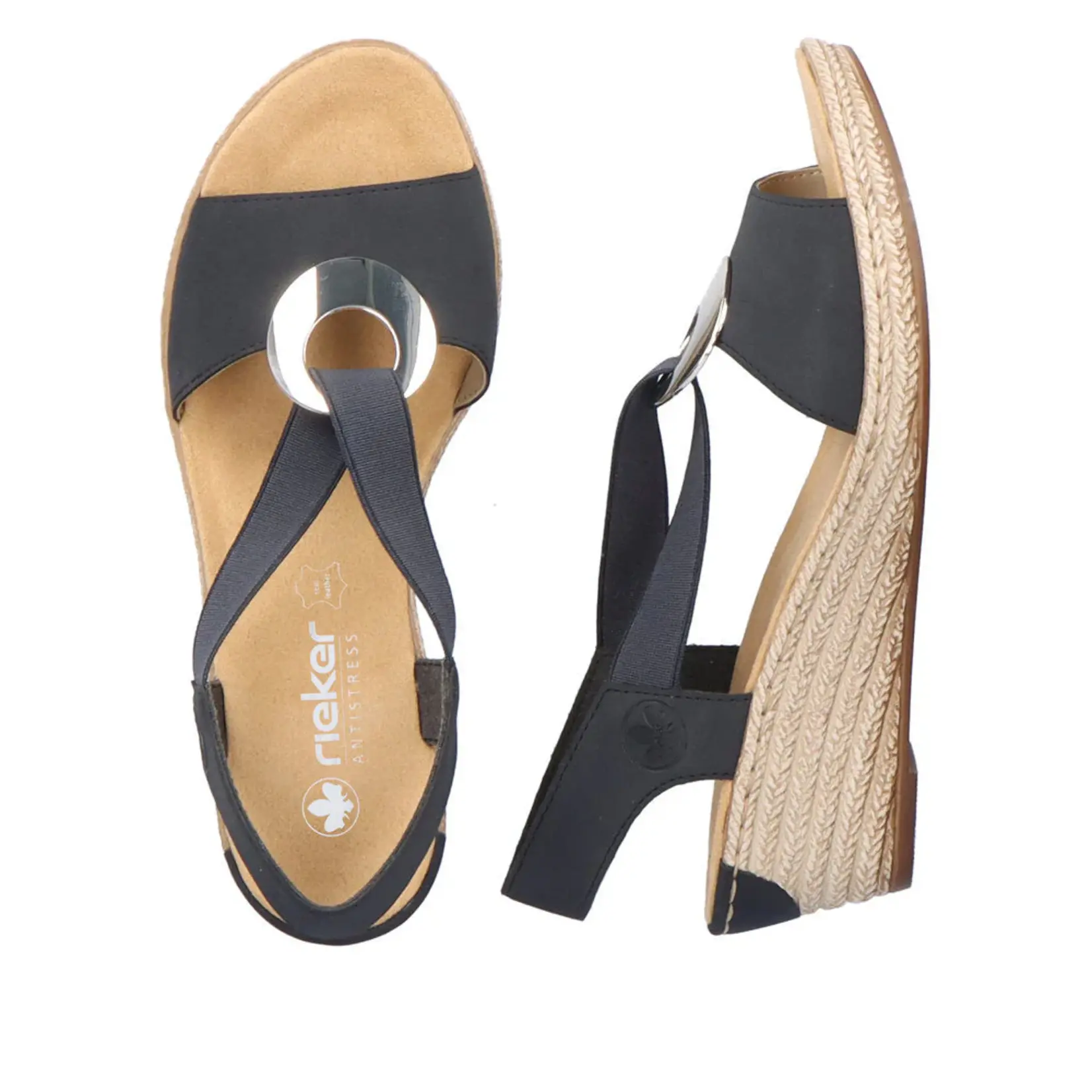 Rieker RIEKER 624H6-14 Women's Wedge Sandal (Coin)