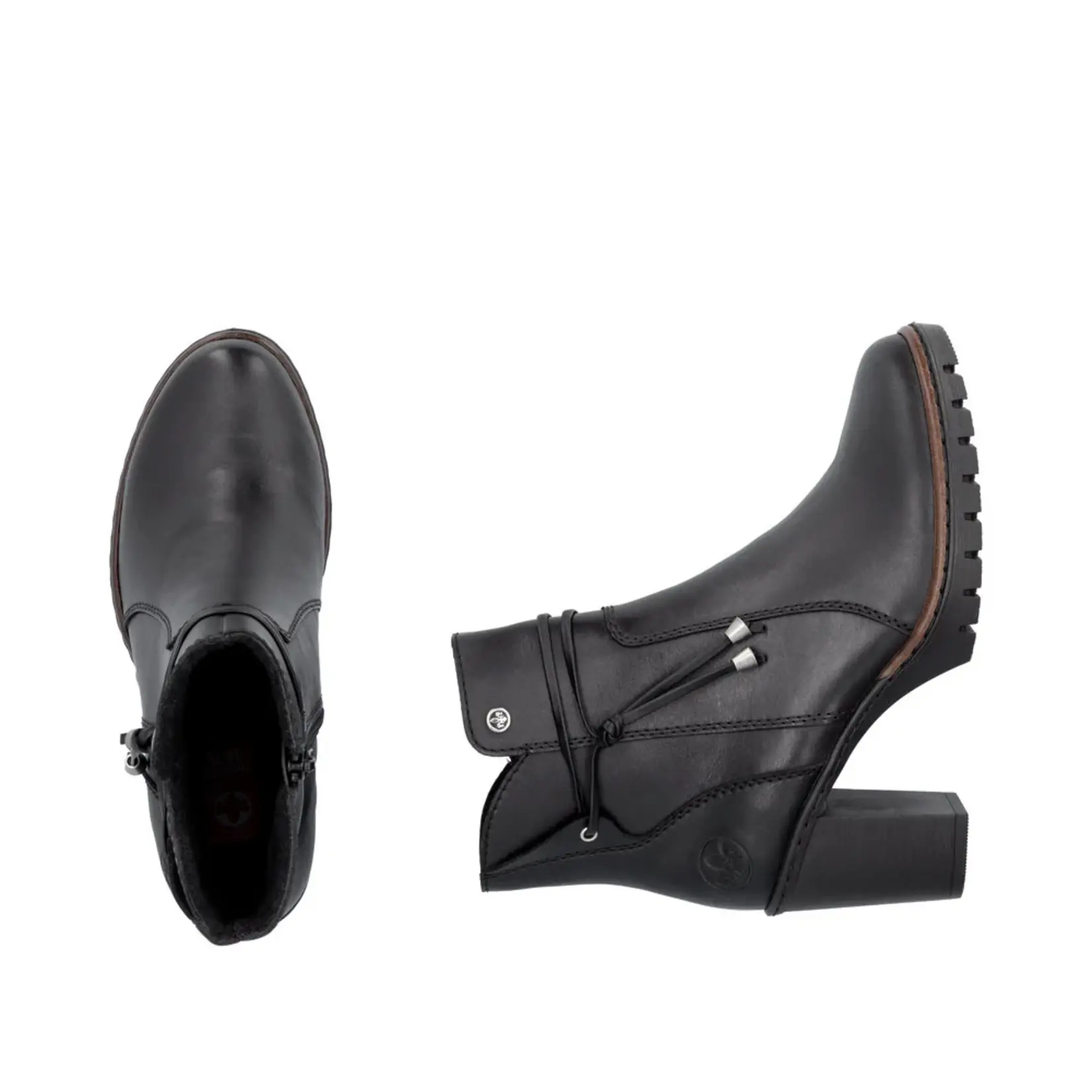 Rieker RIEKER Y2567-00 Women's Heel Bootie (Tassel)