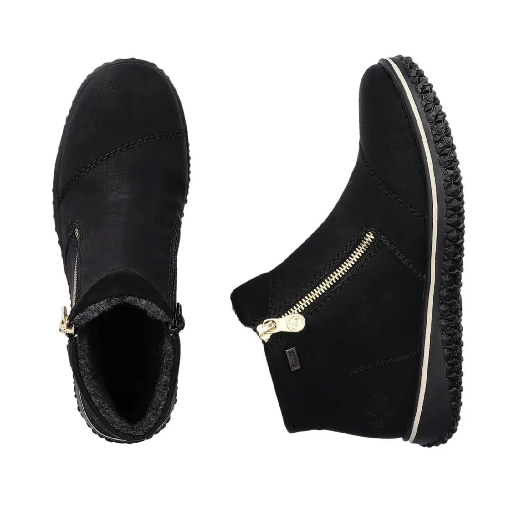 Rieker RIEKER Z4265-00 Cordula Bootie (Gold Zip)