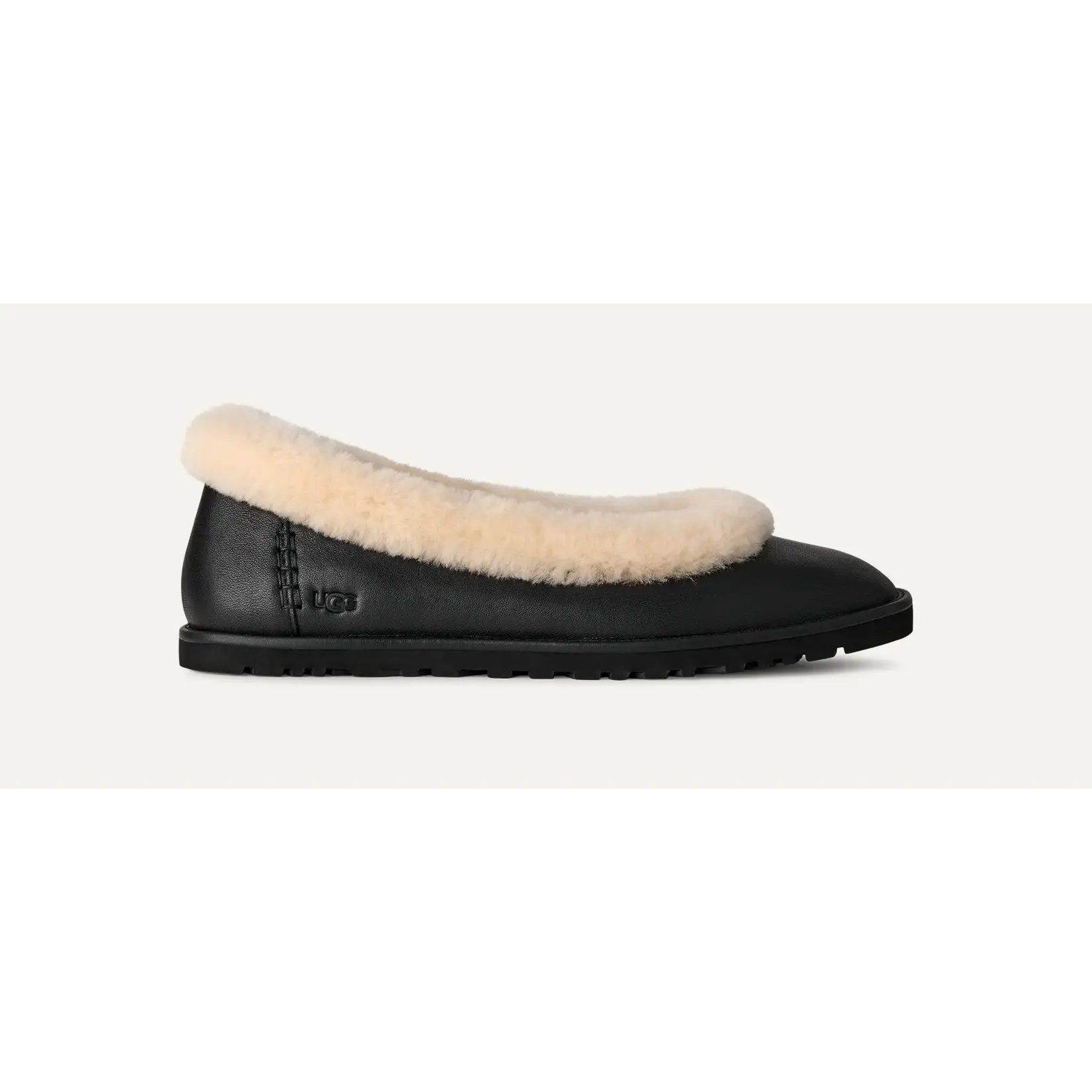 UGG 1178450 Zora Leather Ballet Flat BLK