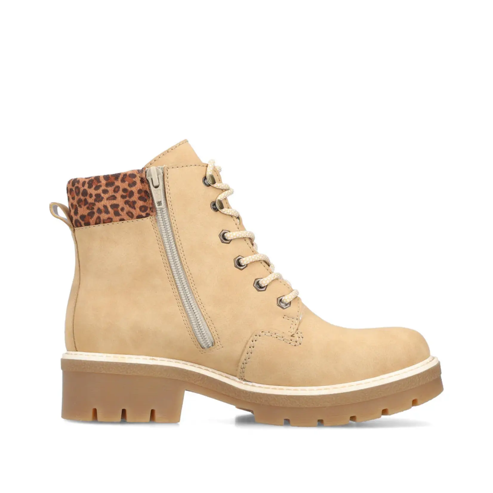 RIEKER Y8118-60 Ankle Bootie (Leopard Trim)