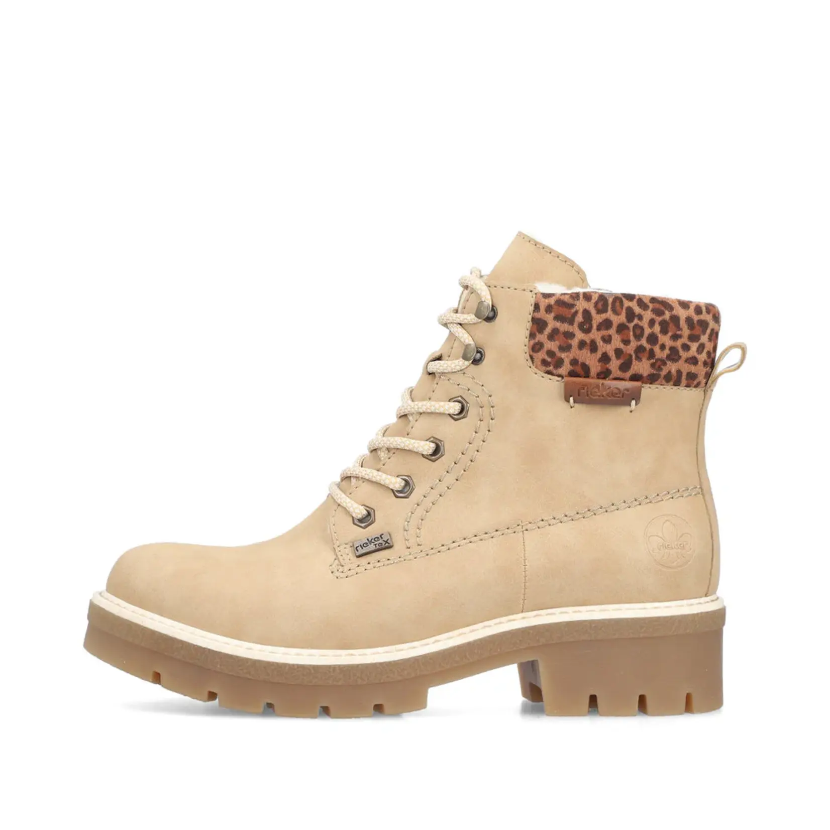 RIEKER Y8118-60 Ankle Bootie (Leopard Trim)