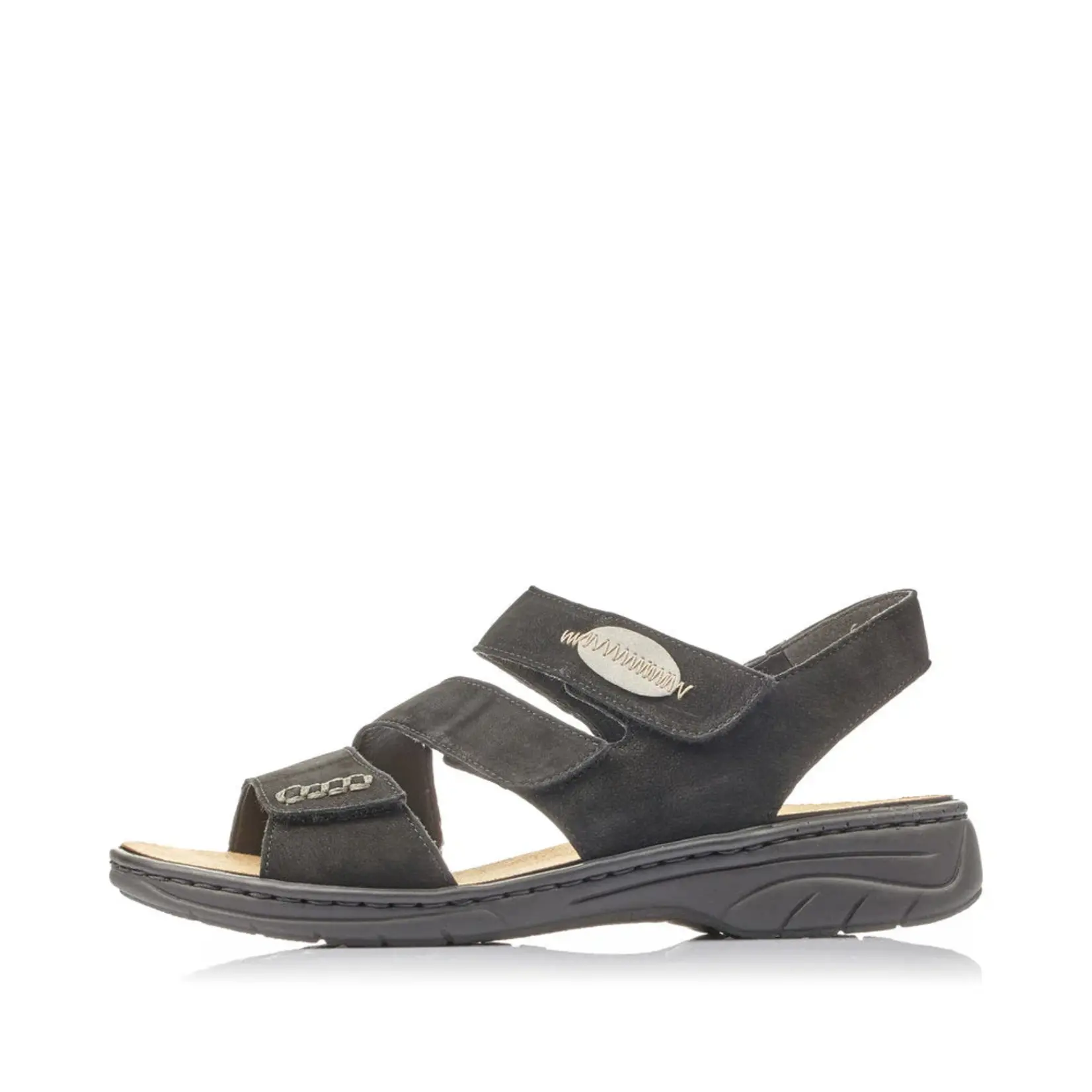 Rieker RIEKER 64573-00 Women's Velcro Back Strap Sandal
