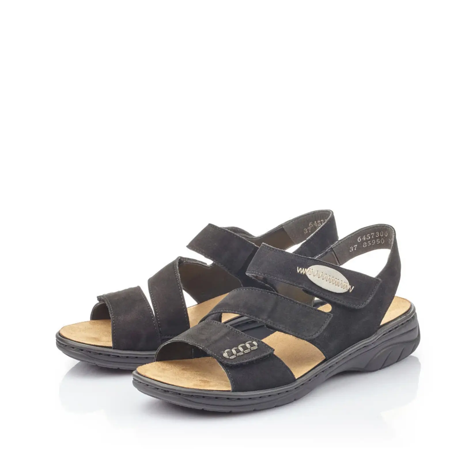Rieker RIEKER 64573-00 Women's Velcro Back Strap Sandal