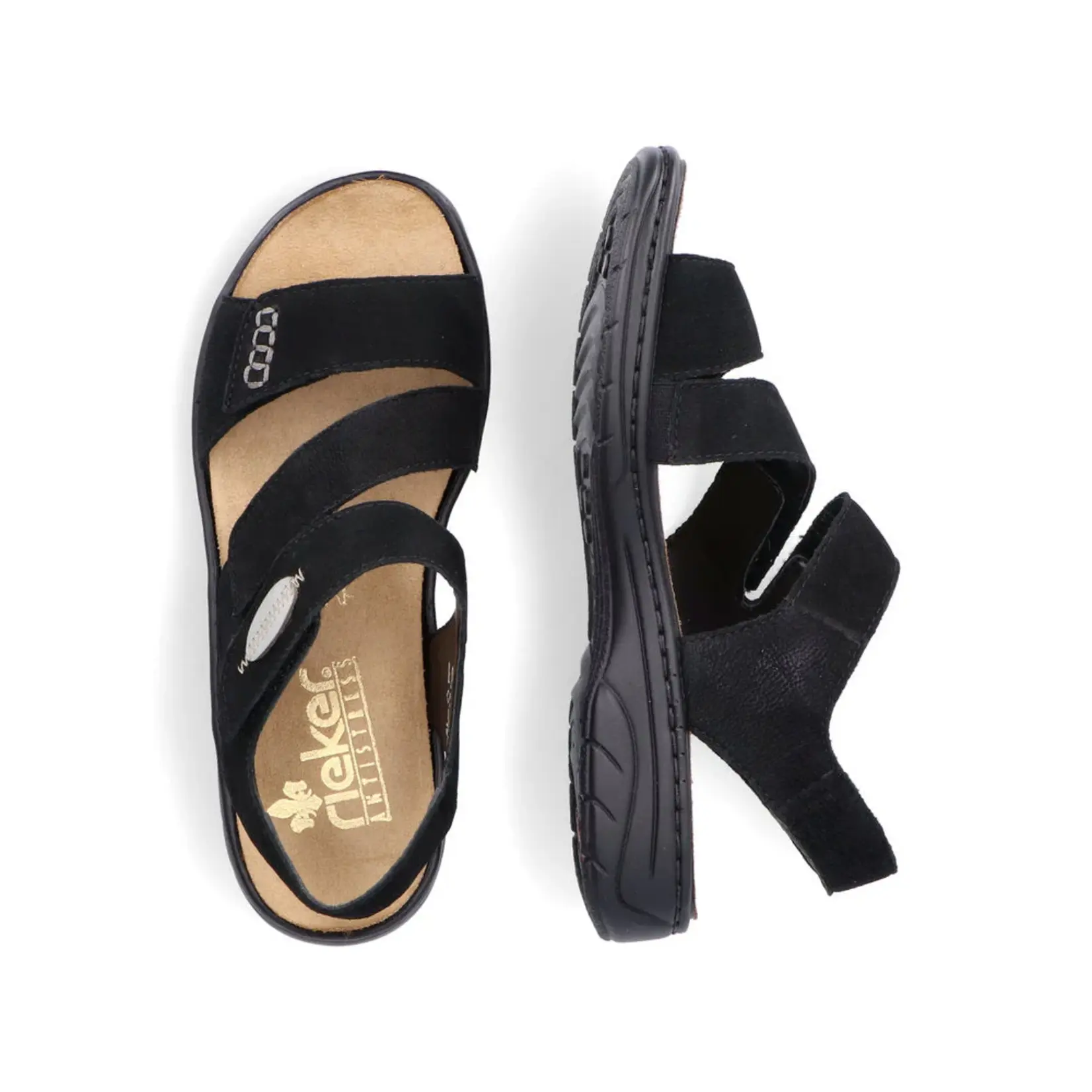 Rieker RIEKER 64573-00 Women's Velcro Back Strap Sandal