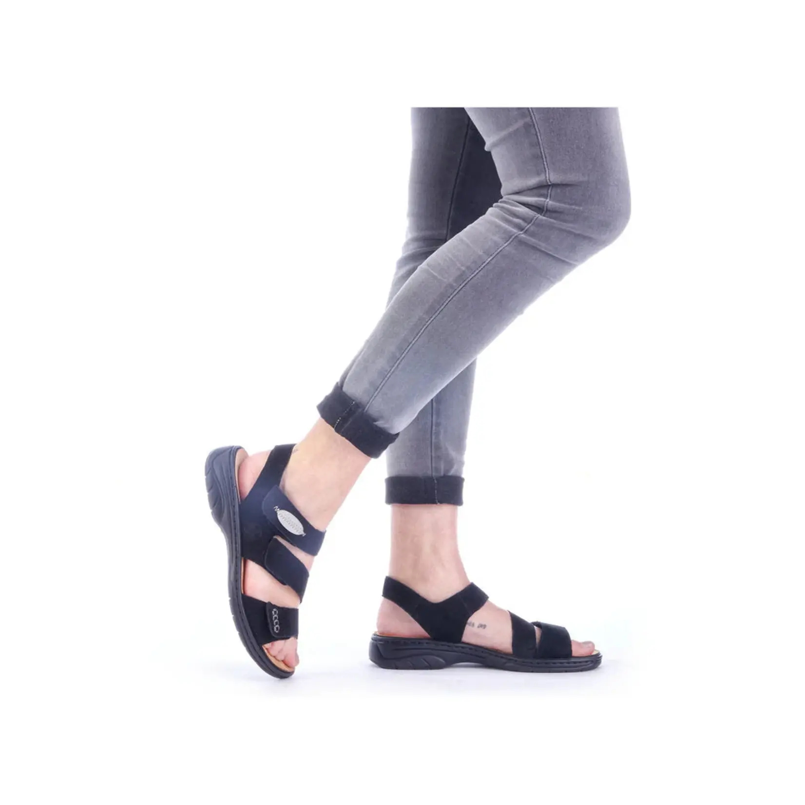 Rieker RIEKER 64573-00 Women's Velcro Back Strap Sandal