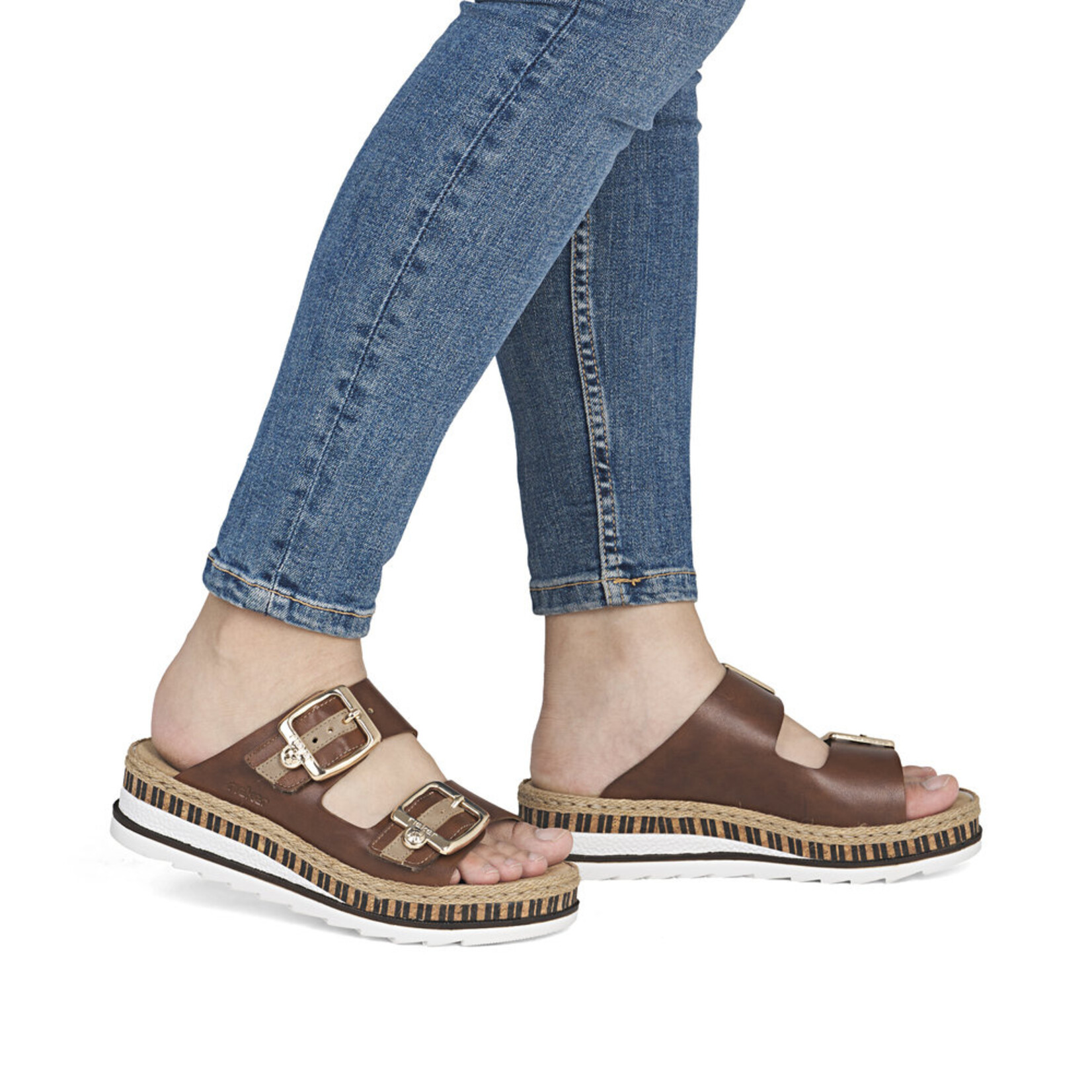 Rieker RIEKER V7955-24 Women's Slide Velcro-Buckle