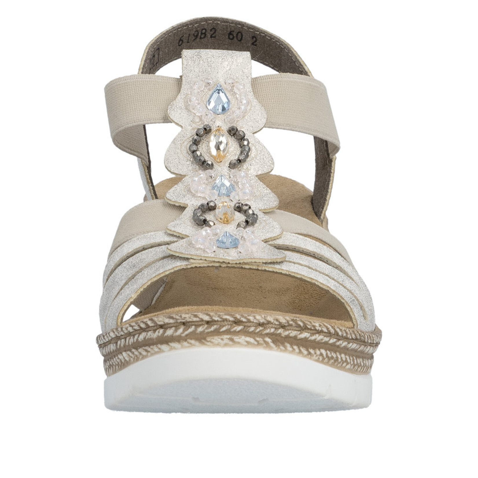 Rieker RIEKER 619B2-60 Women's Wedge Sandal (Beads)