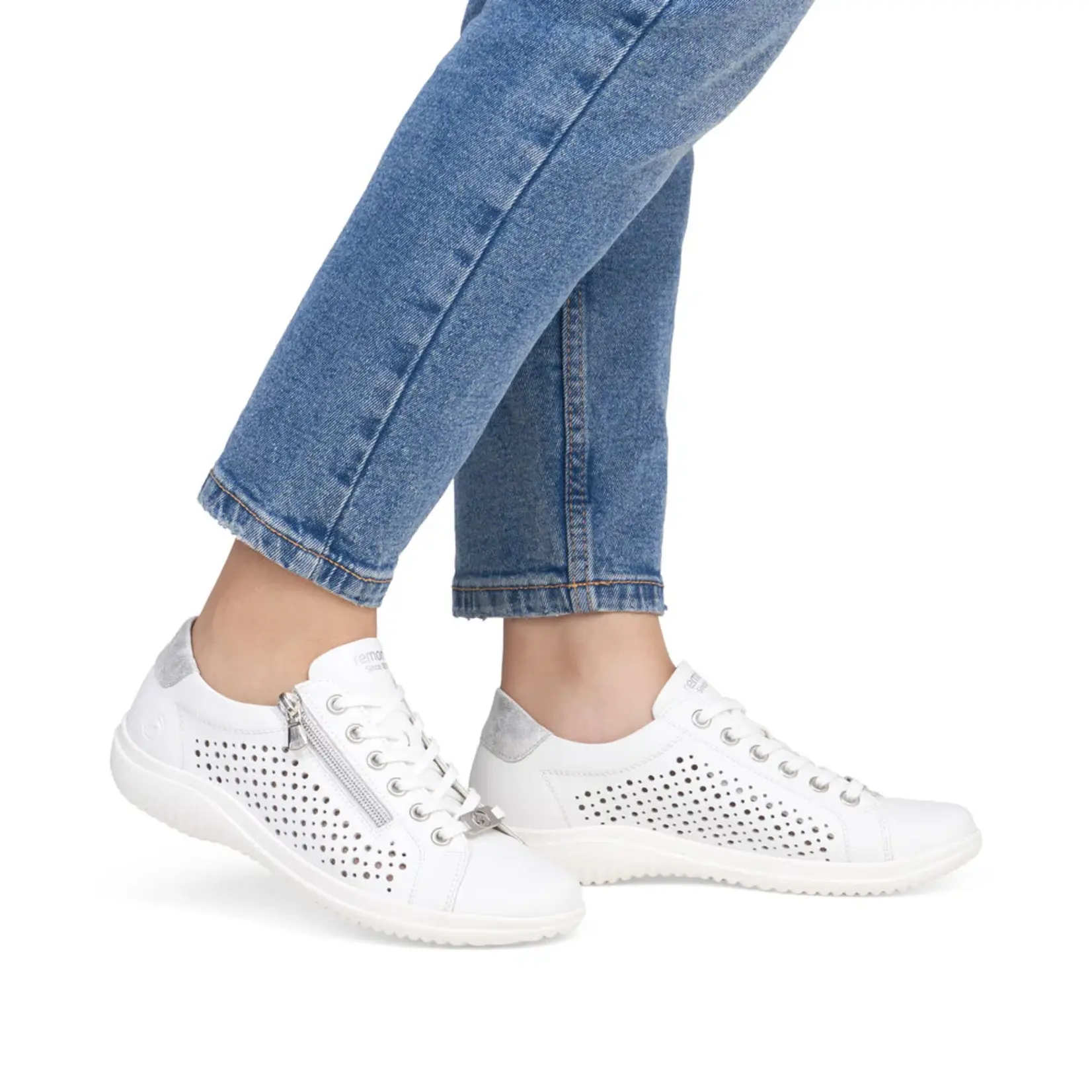 Rieker REMONTE D1E08-80 Women's Lace Sneaker (Cut-Outs)