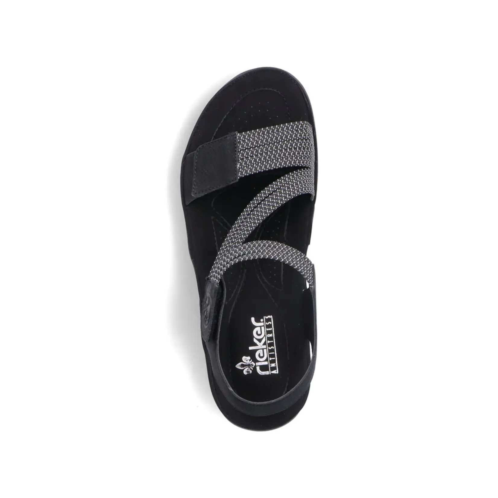 Rieker RIEKER 64870-00 Women's Velcro Sandal (Thin Bands)