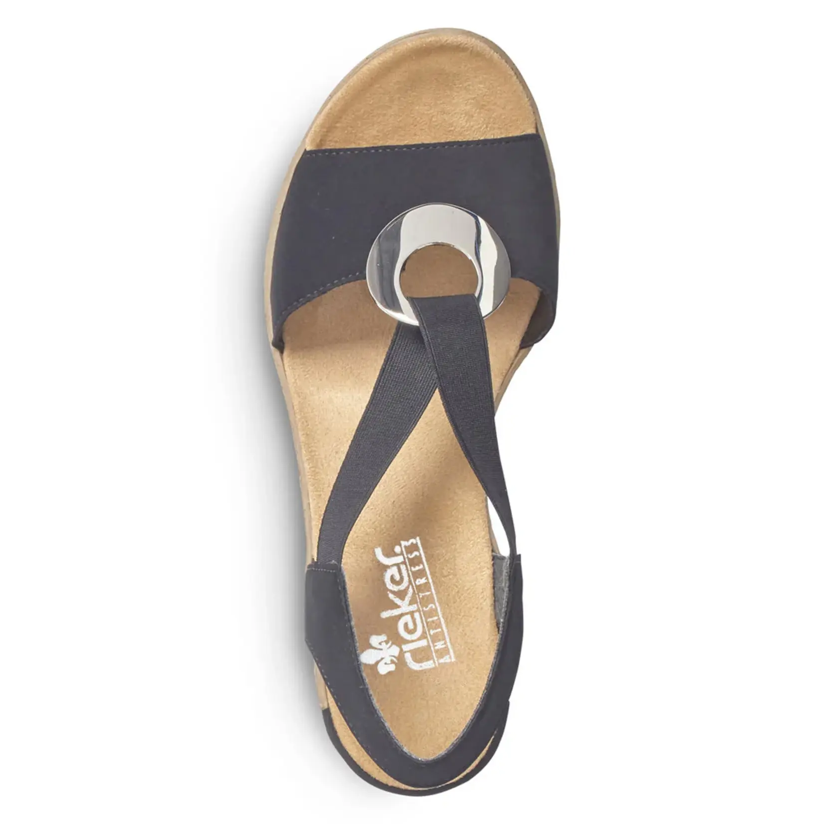 Rieker RIEKER 624H6-00 Women's Wedge Sandal (Coin)