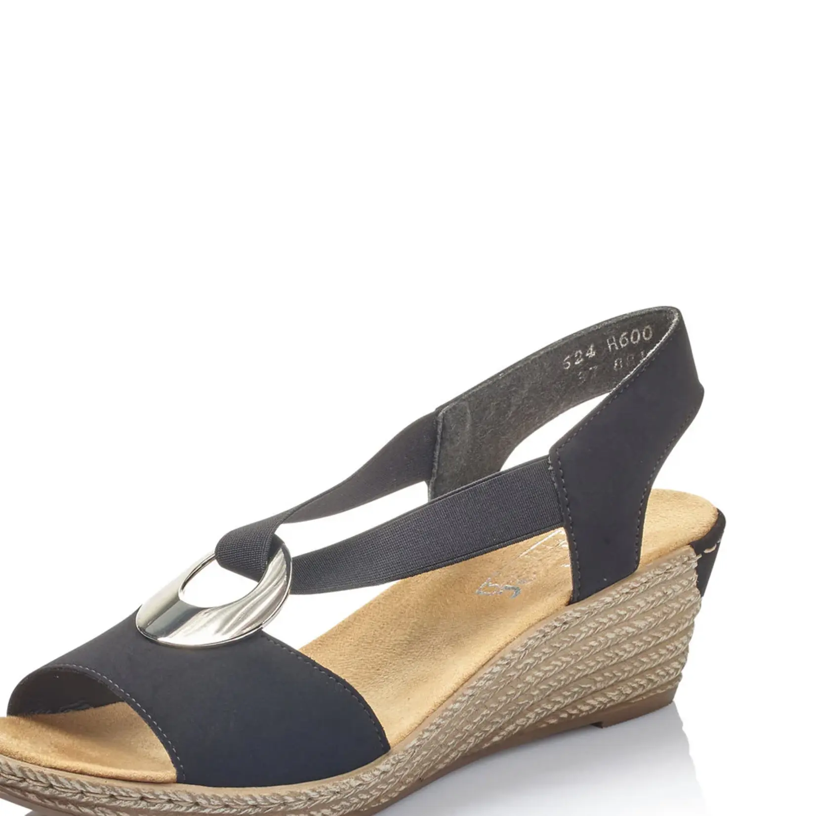 RIEKER 624H6-00 Wedge Sandal (Coin)