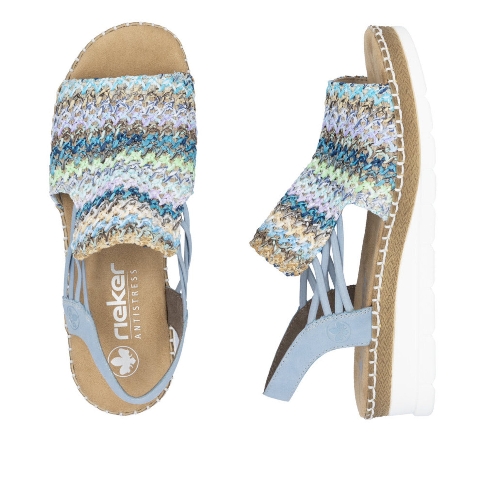 Rieker RIEKER V1241-91 Women's Wrapped Sandal (Woven)