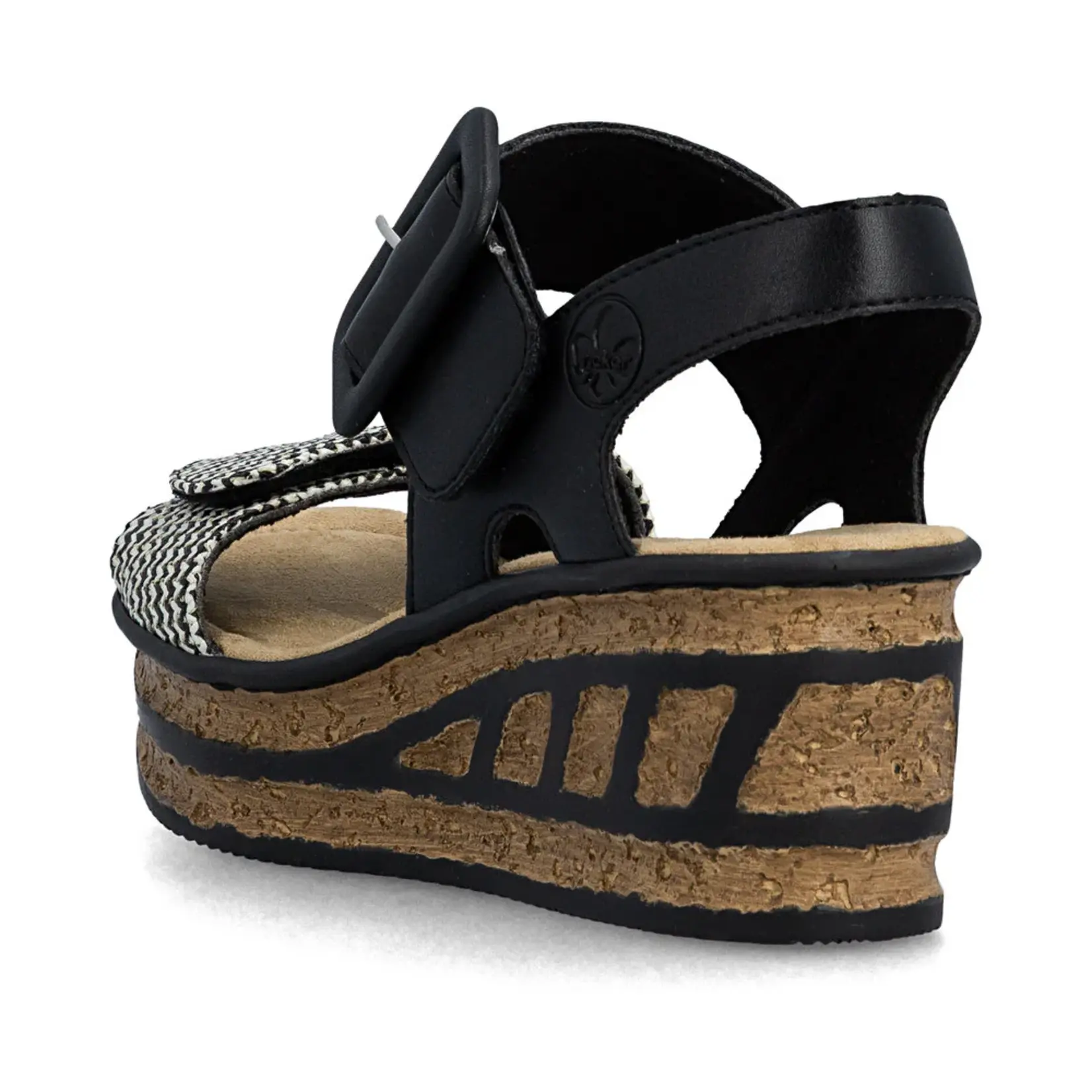 Rieker RIEKER 68172-00 Women's Chunk Wedge (Big Buckle)
