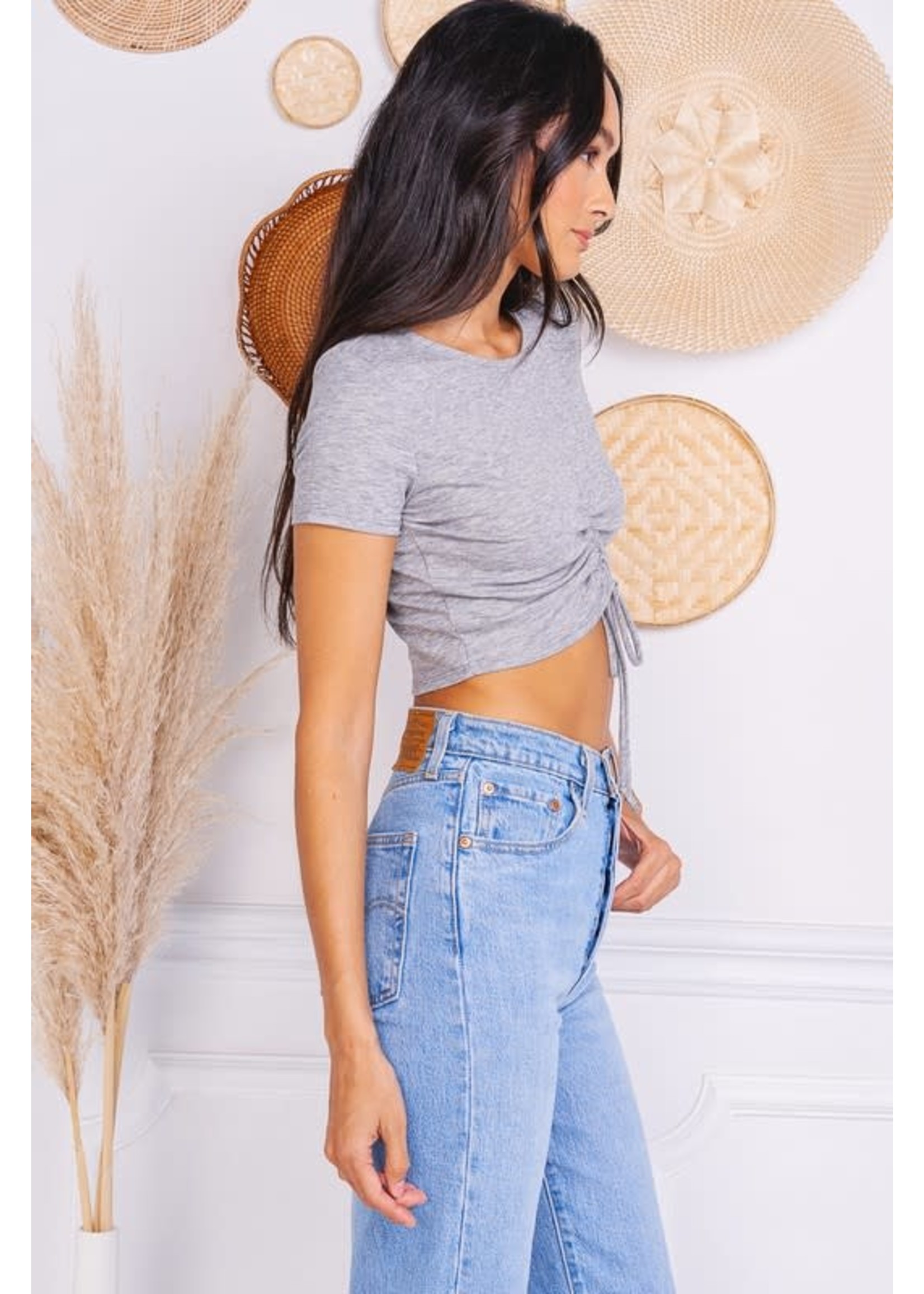 Charlotte Avery Front Cinched Cropped Tee - 11217