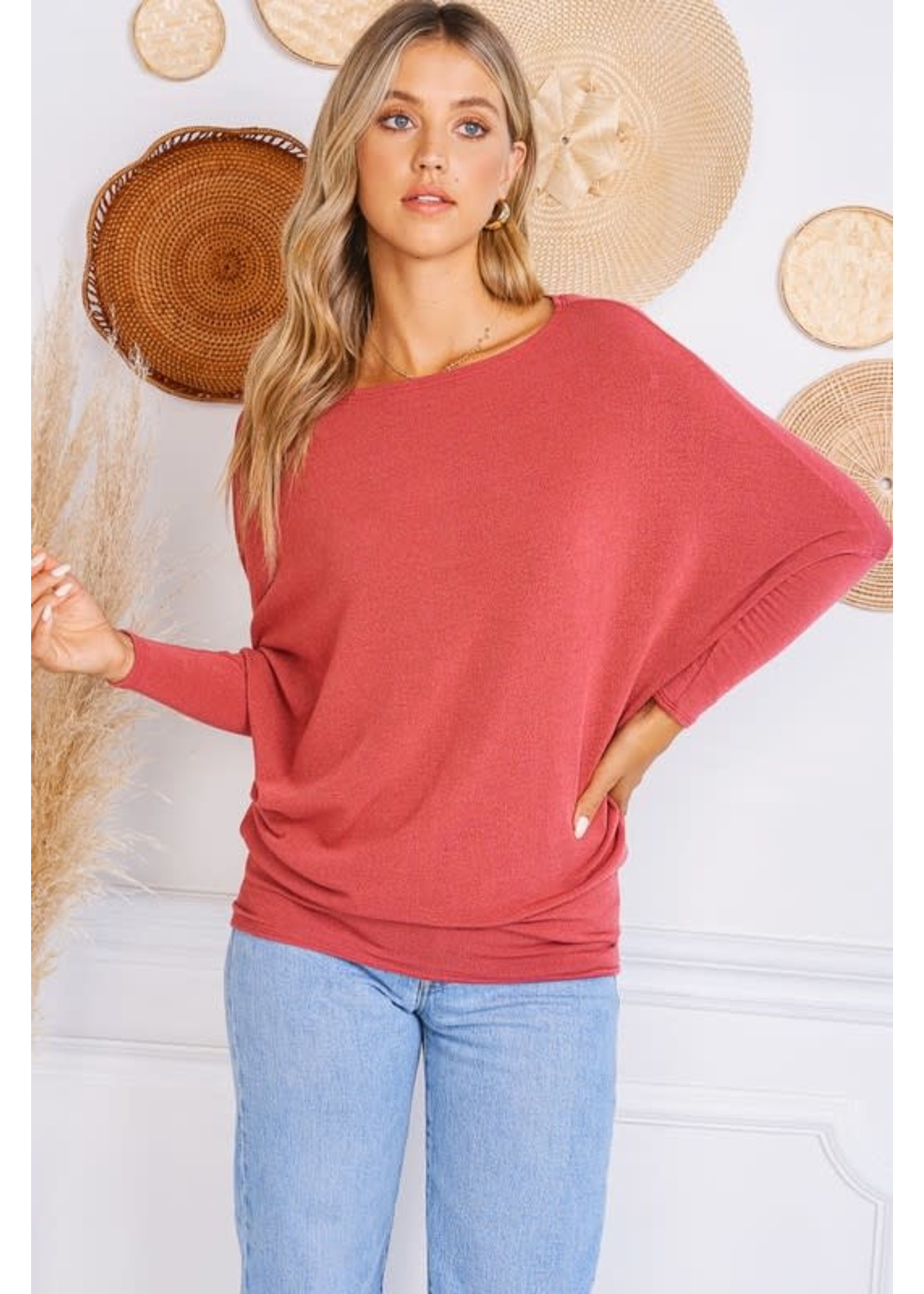 Off The Shoulder Dolman Sleeve Top 