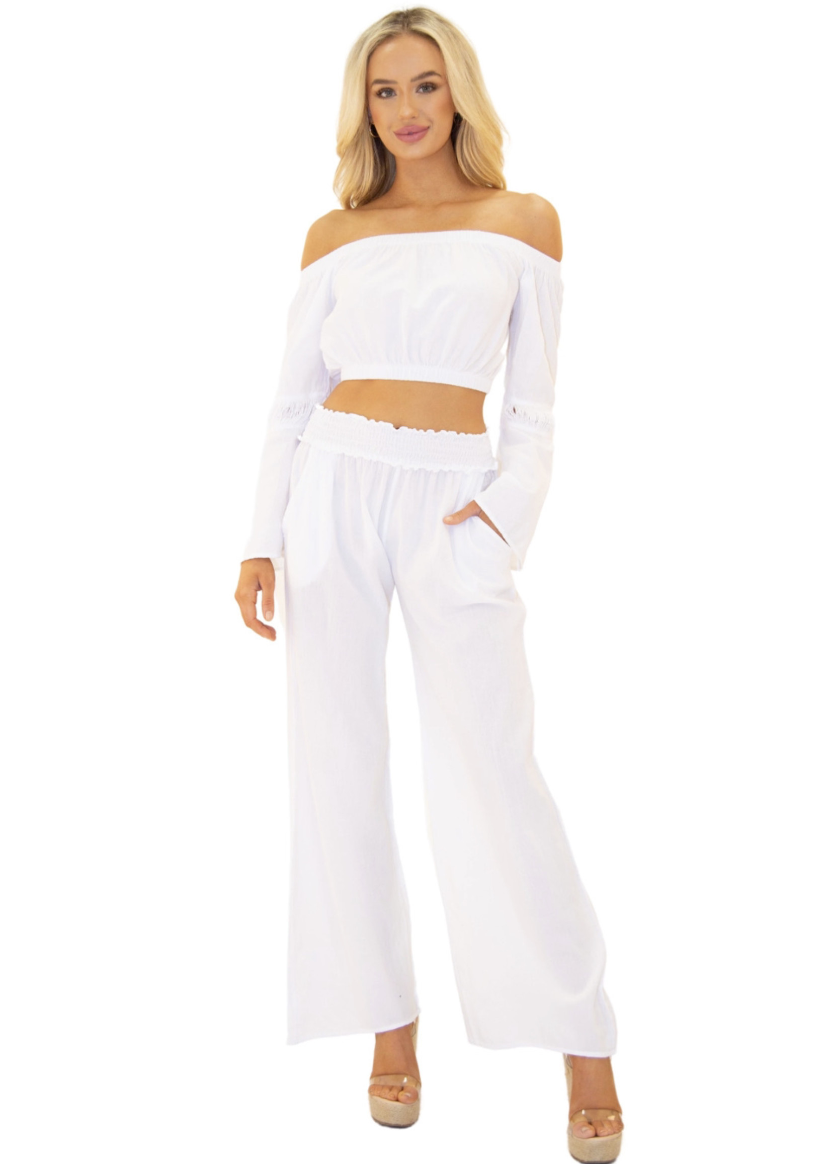 NEO NYC INC 'Soleil' Wide Leg Pants White - NW137905