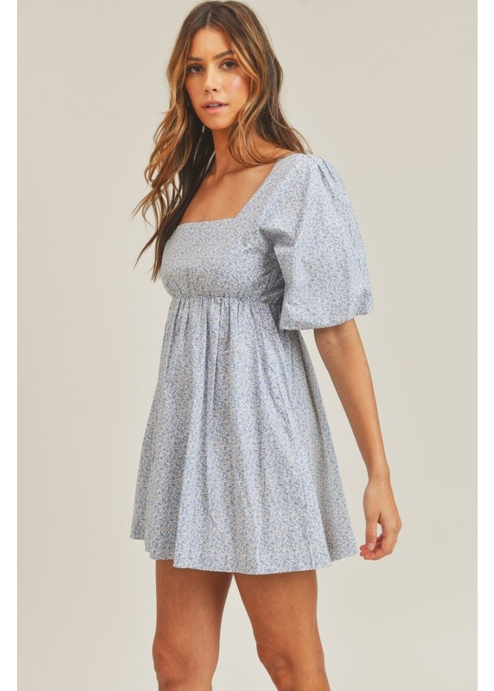 Mable Bubble Sleeve Babydoll Mini Dress - MD2022B