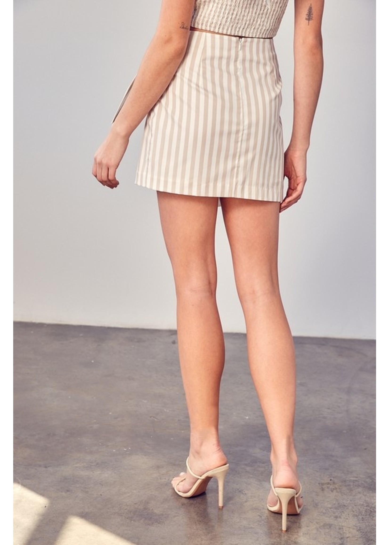 DO + BE Stripped Side Tie Skirt - Y21544