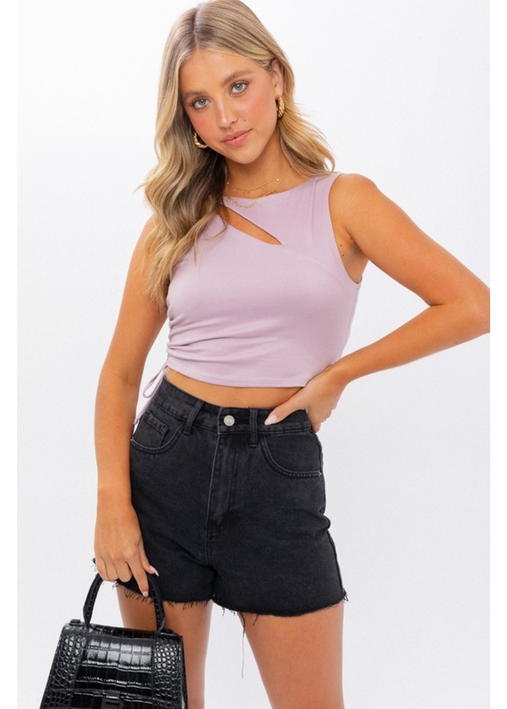 Le Lis One Side Ruched Crop Top - KT6243