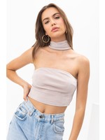 Pretty Garbage Cut Out At Chest Knit Top With Halter Neck - PDT041