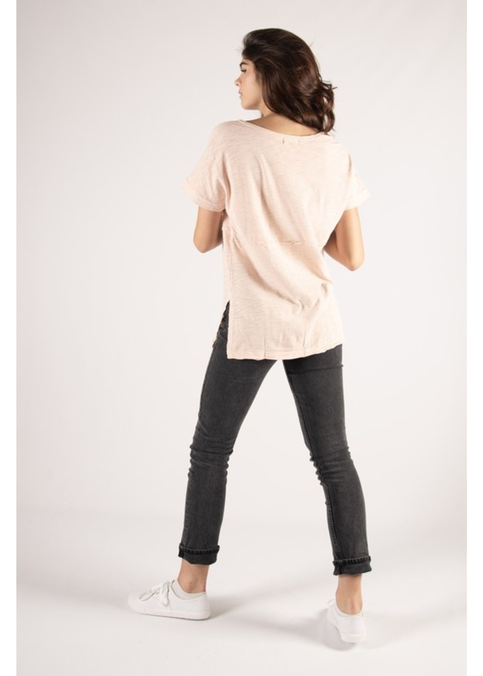 Before You Collection Cotton Slub V Neck SS Tee - T10568