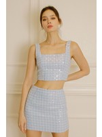 Storia Monochromatic Houndstooth Cropped Skirt - HT2059