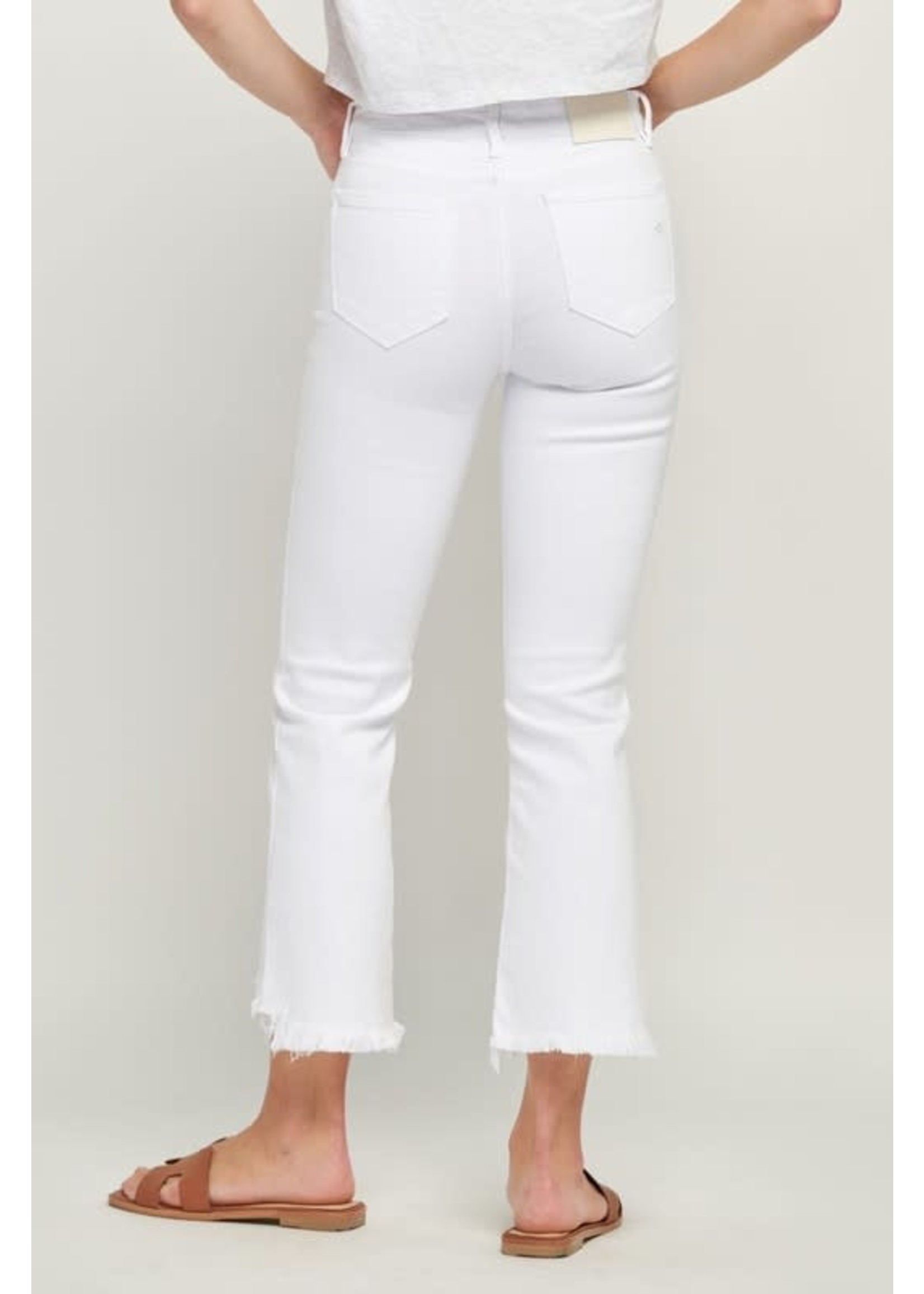 Hidden White High Waist Crop Flare - HD35093C