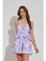 DO + BE Rouged V-Neck Romper- GY2078MVM