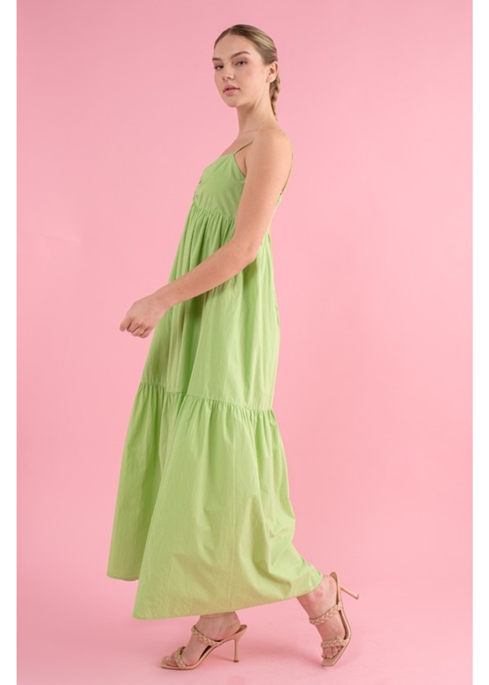 Claire Sleeveless Maxi Dress Apple Green- PD17305 - Meo's Suite