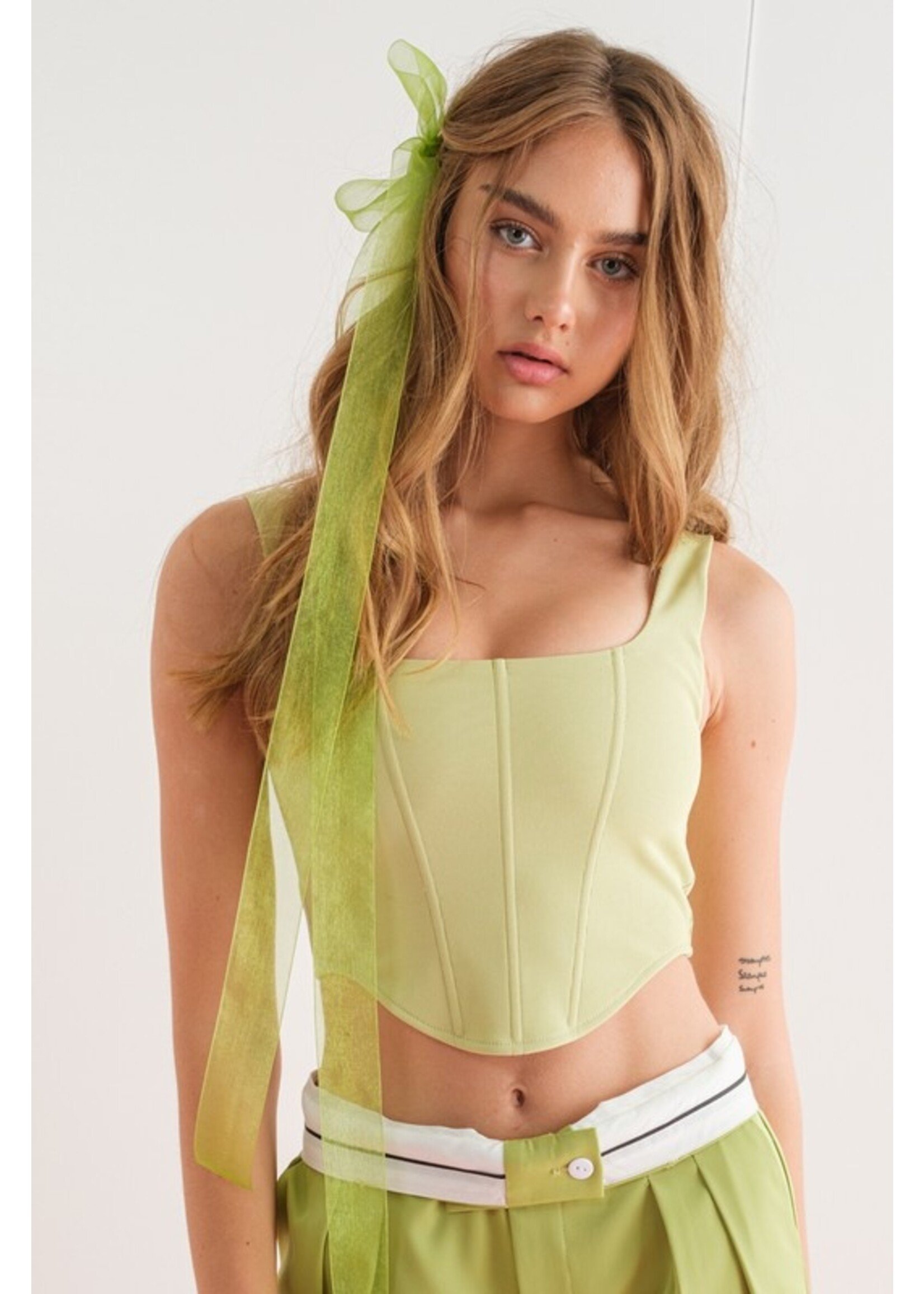 Neon yellow Urban Outfitters Corset Top