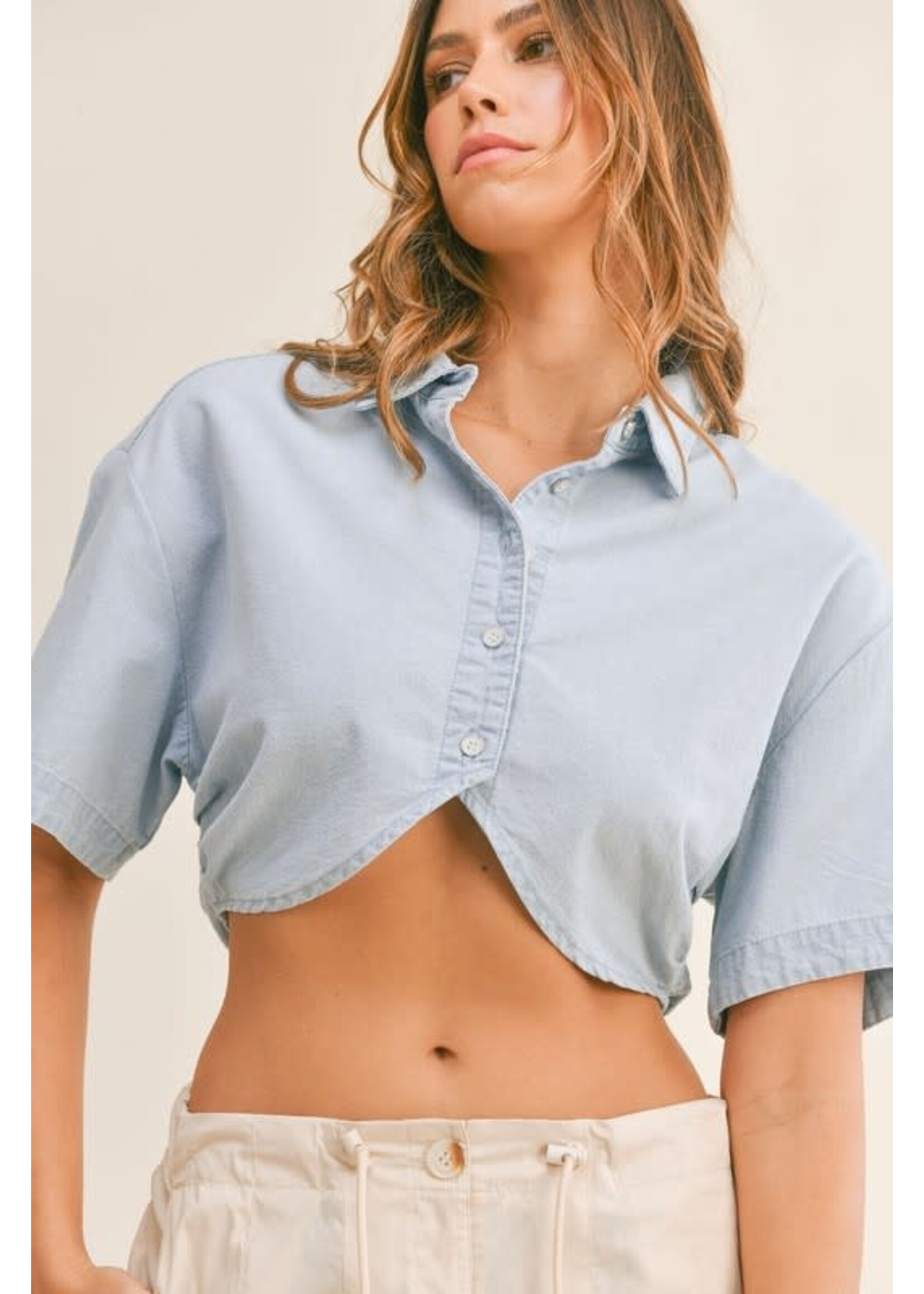 Mable Cropped Denim Shirt - MT1583