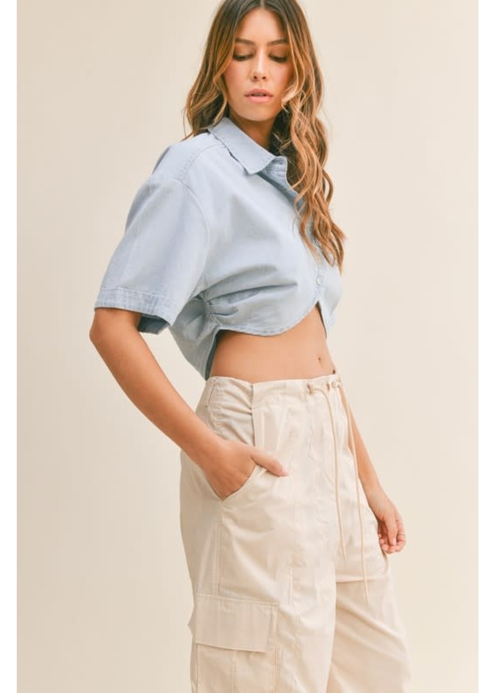 Mable Cropped Denim Shirt - MT1583