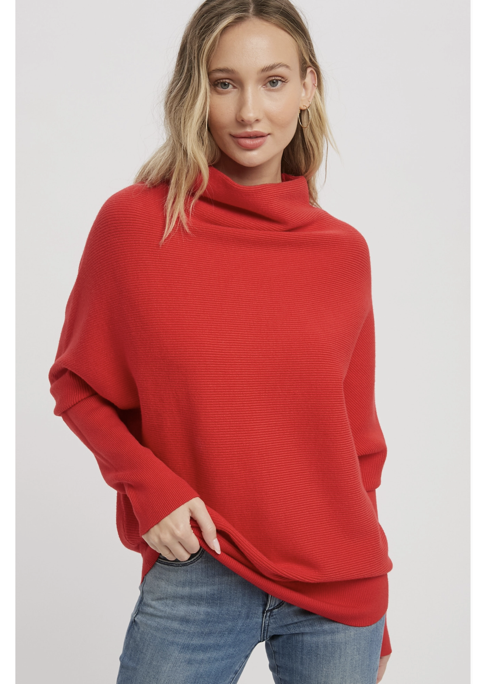 Bluivy Slouch Neck Dolman Pullover - W00222