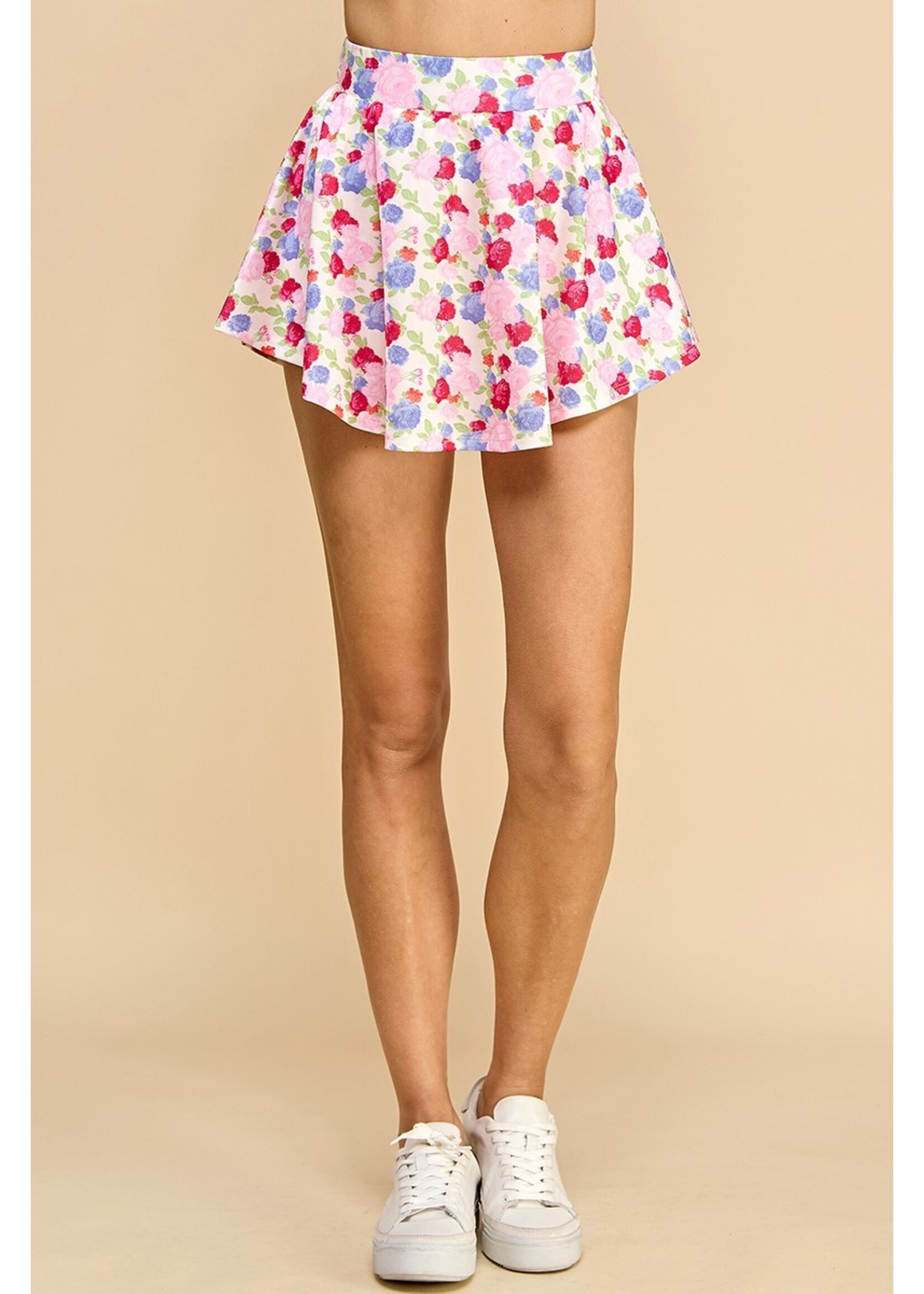 TCEC Pink Floral Tennis Skirt - CS3643