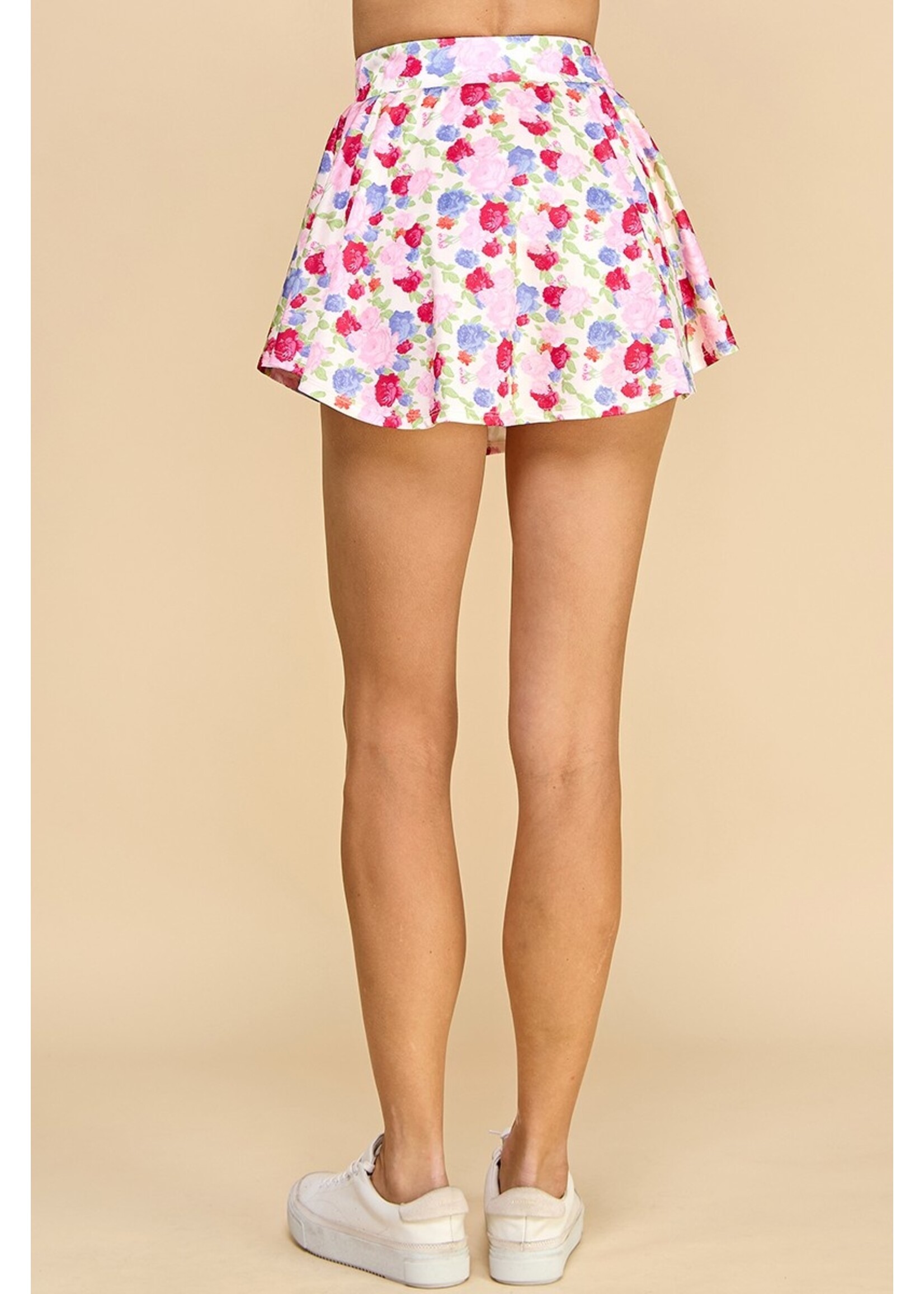 TCEC Pink Floral Tennis Skirt - CS3643