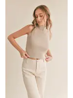 Sadie & Sage Erica Mock Neck Ribbed Tank Sweater - AG1421