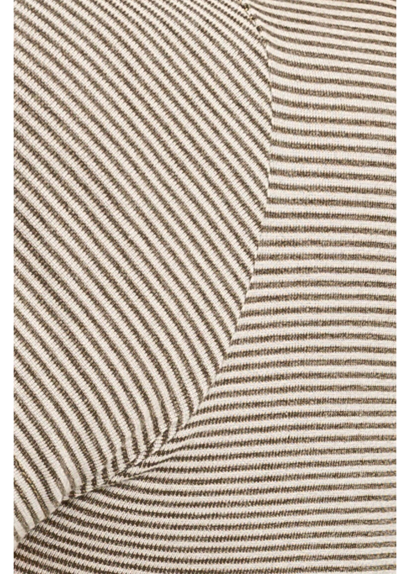 LeLis Short Sleeve Back Tunnel Stripe Print Crop Top - KT4328-1
