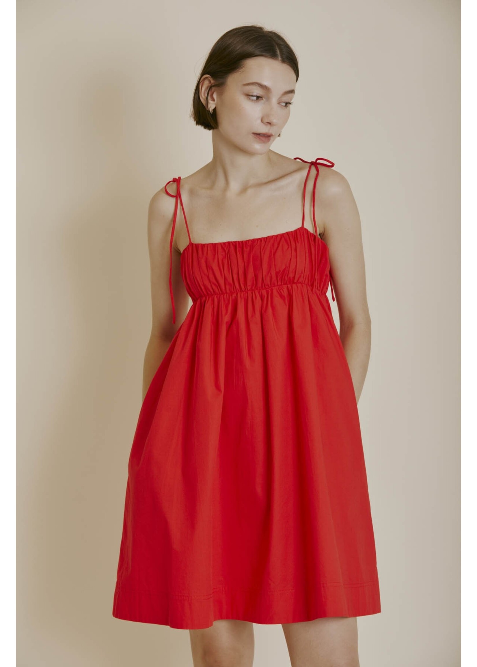 Aureum Shirred Poplin Mini Dress - AD1586