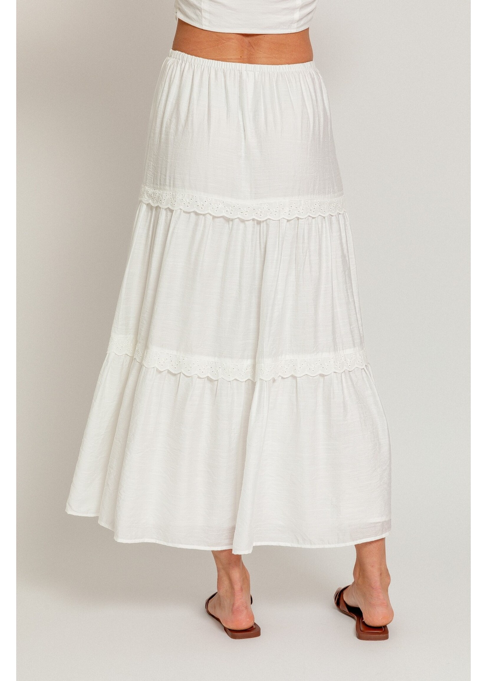 Le Lis High Waist Tiered Midi Skirt - IS4201