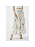 Storia Ivory-Blue Floral Skirt - JS6067